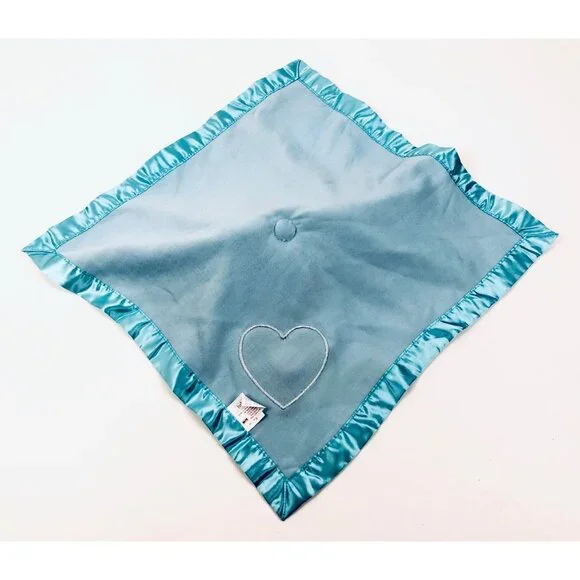Baby Boom Elephant Security Blanket Lovey Blue Satin Edge Heart Musical - Picture 10 of 10